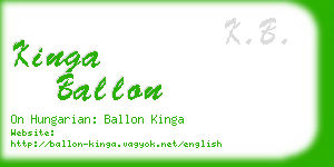 kinga ballon business card